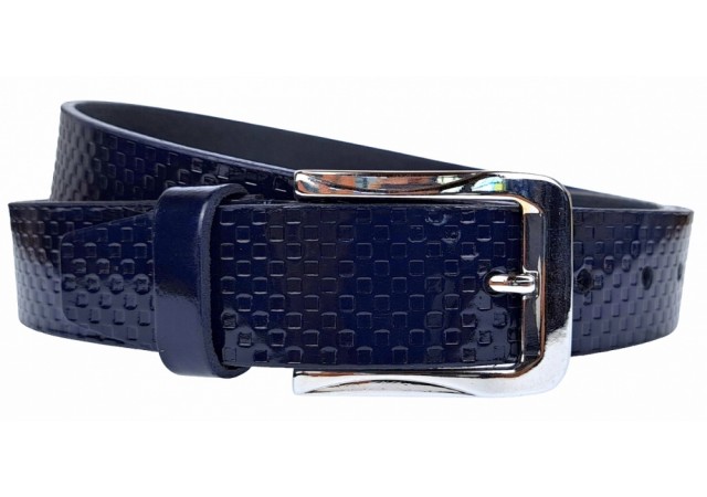 Curea barbati din piele naturala cu latimea 3.5 cm - Model Bleumarin CK51BLM